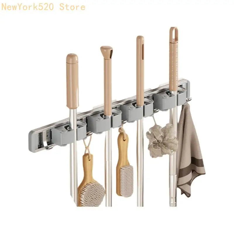 Adhesive Mop & Broom Holder with Adjustable Clamps – VIBE