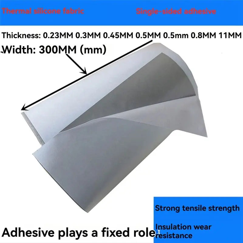 300mm Grey Insulating Silicone Cloth Thermal Pad 1M | VIBE