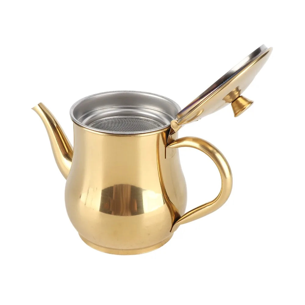 500ml Stainless Steel Tea Kettle with Mesh Filter – Gold