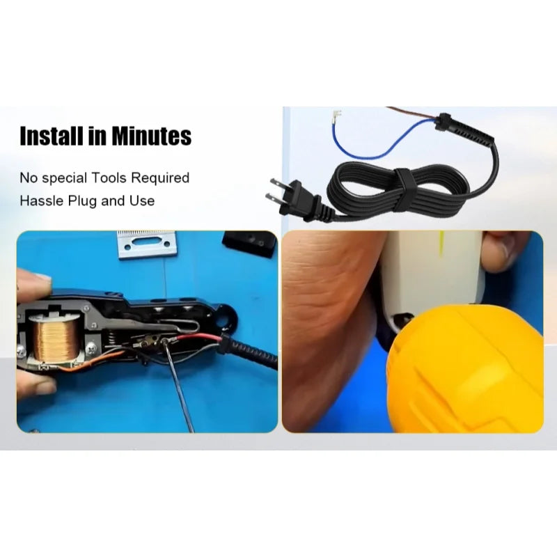 Wahl 8466 8467 8147 Hair Clipper Replacement Power Cord 3M