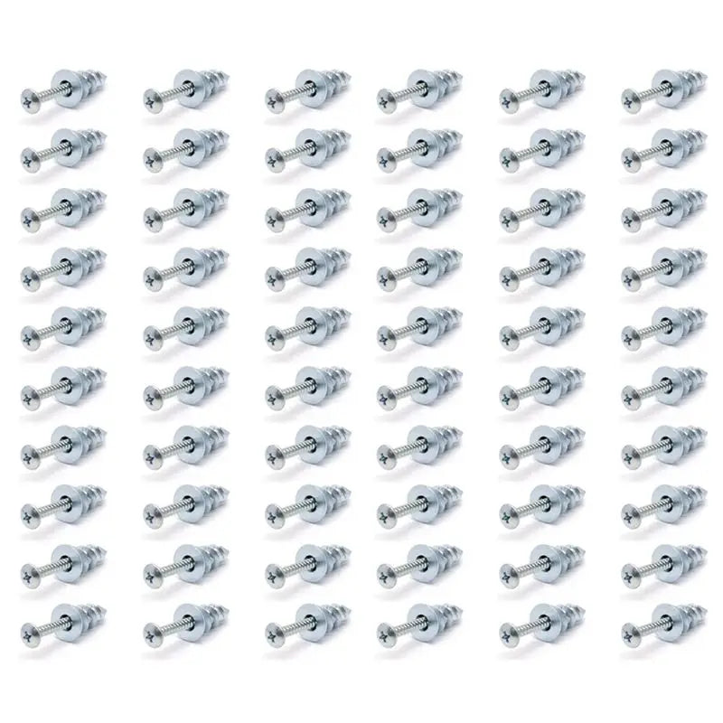 Zinc Self-Drilling Drywall Anchor Kit with Screws – 60 PCS