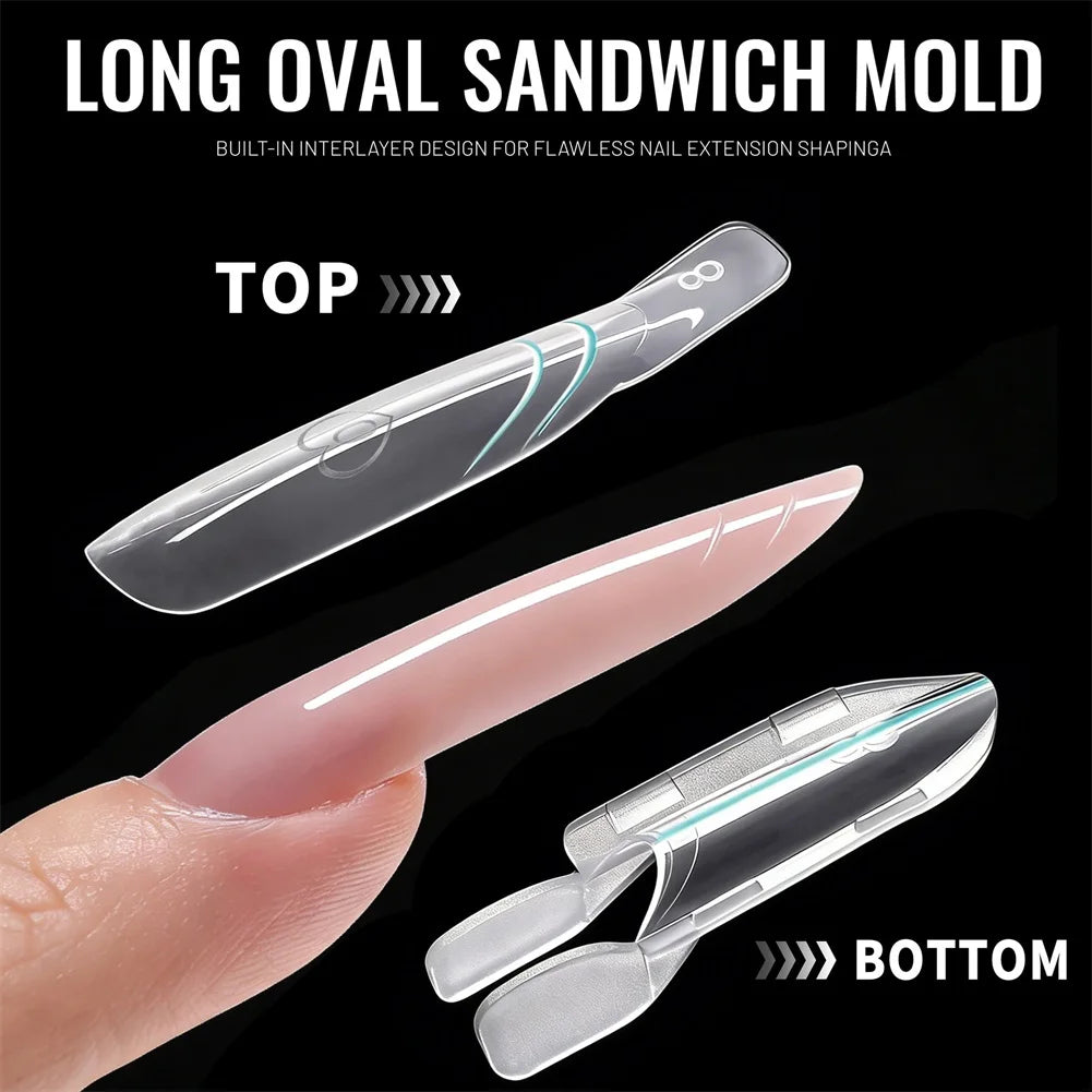 120-Pc Sandwich Nail Molds Quick Shaping Gel Extension Forms