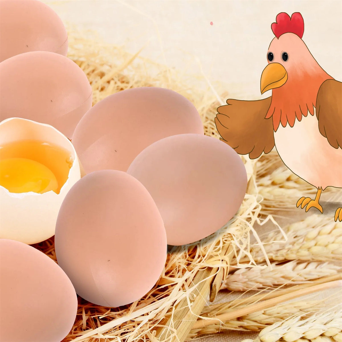 6-Pack Realistic Fake Eggs – Chicken Nesting Training Aid