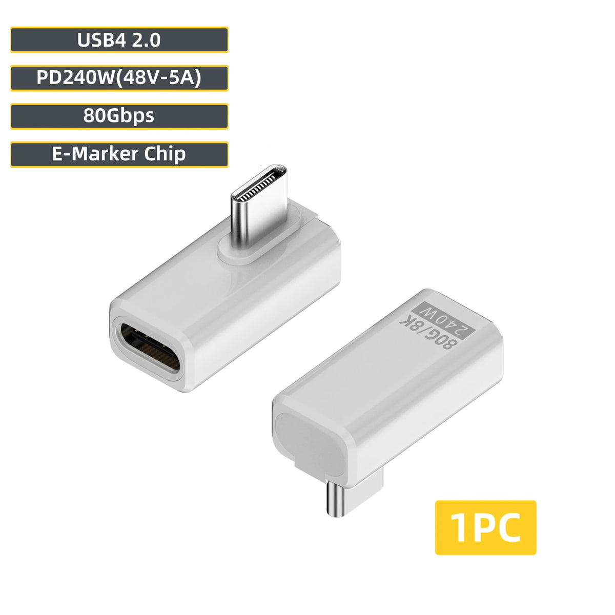 USB4 2.0 USB-C Adapter 240W 80Gbps 8K@60Hz for MacBook