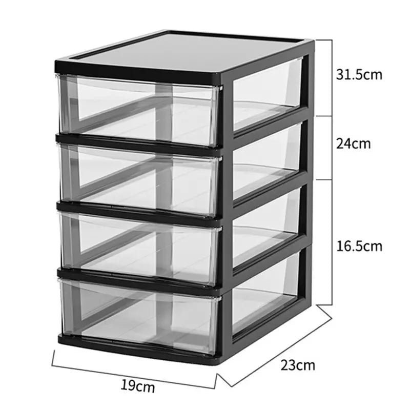 4-Layer Clear Desktop Storage Box with Drawer | Desk Organizer