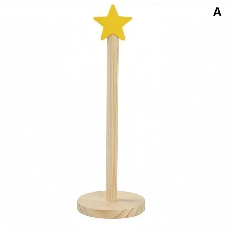 Wood Freestanding Paper Towel Holder – No Drill, Anti-Slip