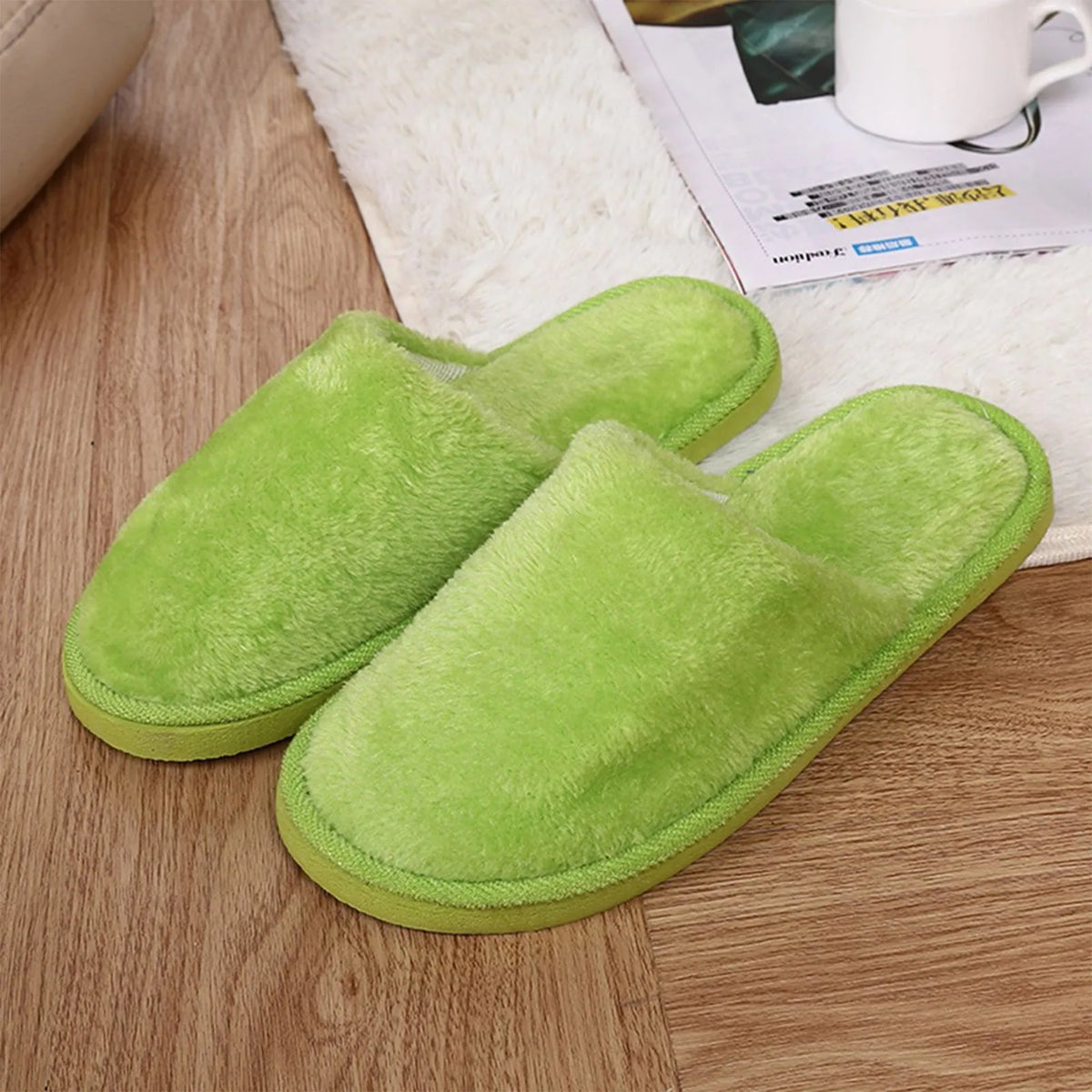 Women's Warm Plush Indoor Slippers – Soft Furry House Shoes