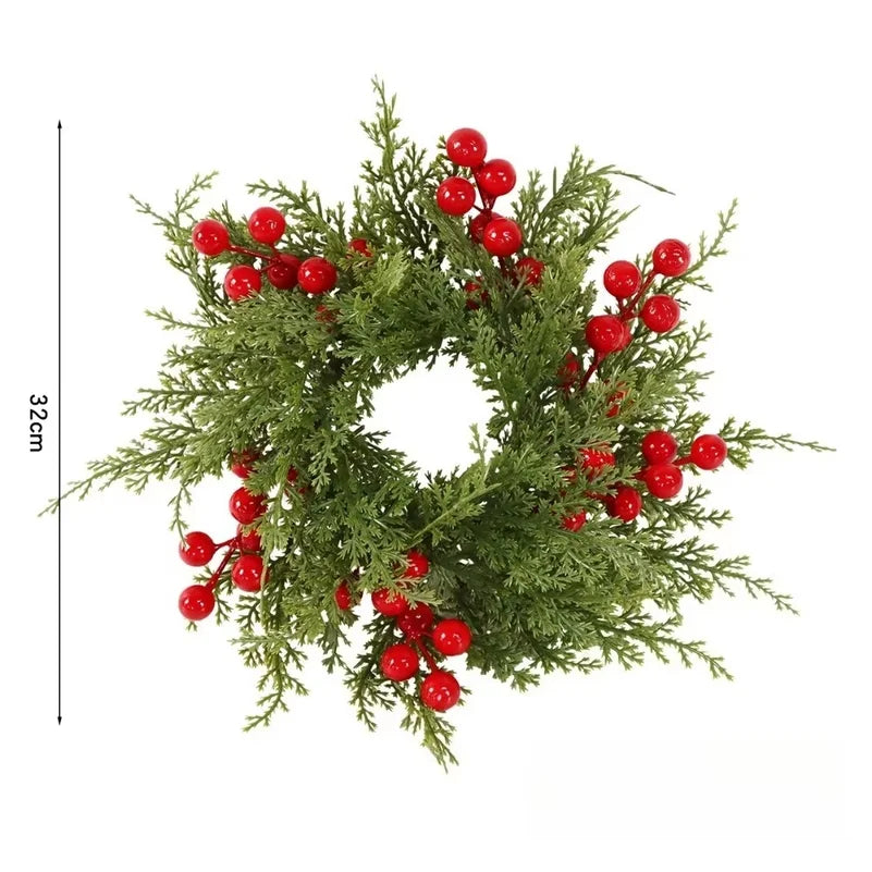 Artificial Christmas Wreath – Pine, Eucalyptus & Red Berries
