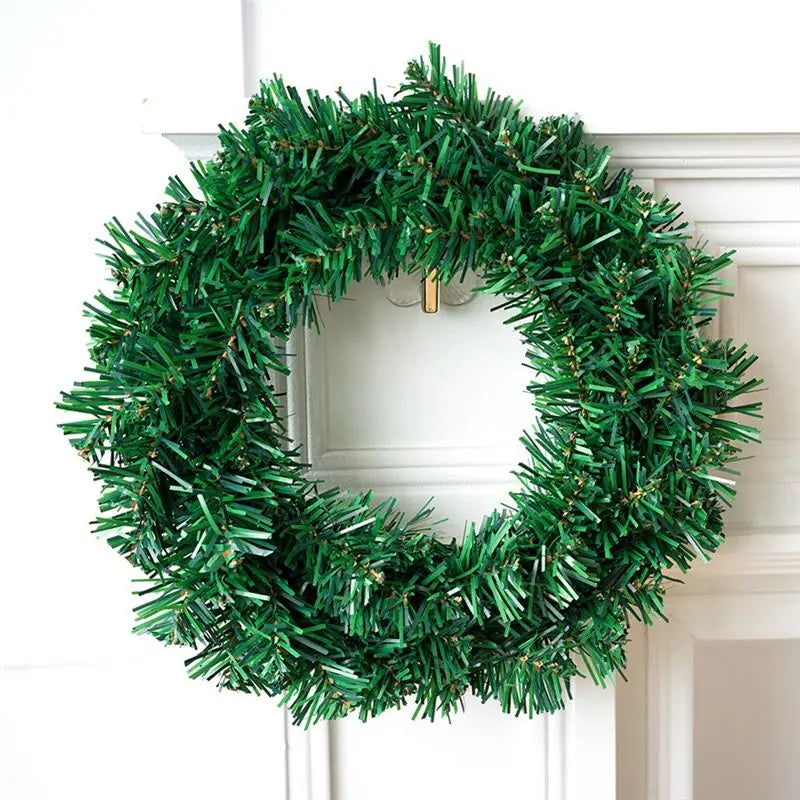 Artificial Green PVC Wreath 40cm – Christmas & Fall Door Décor
