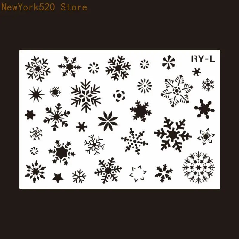Christmas Snowflake Stencils Reusable PET Drawing Templates
