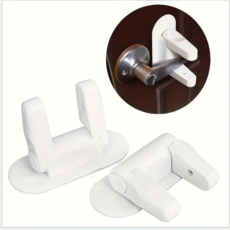 Door Lever Lock – No Tools, 2-Button Push & 90° Swivel Handle