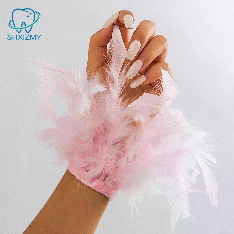 Colorful Feather Cuff Wristband – Nail Art Manicure Photo Prop