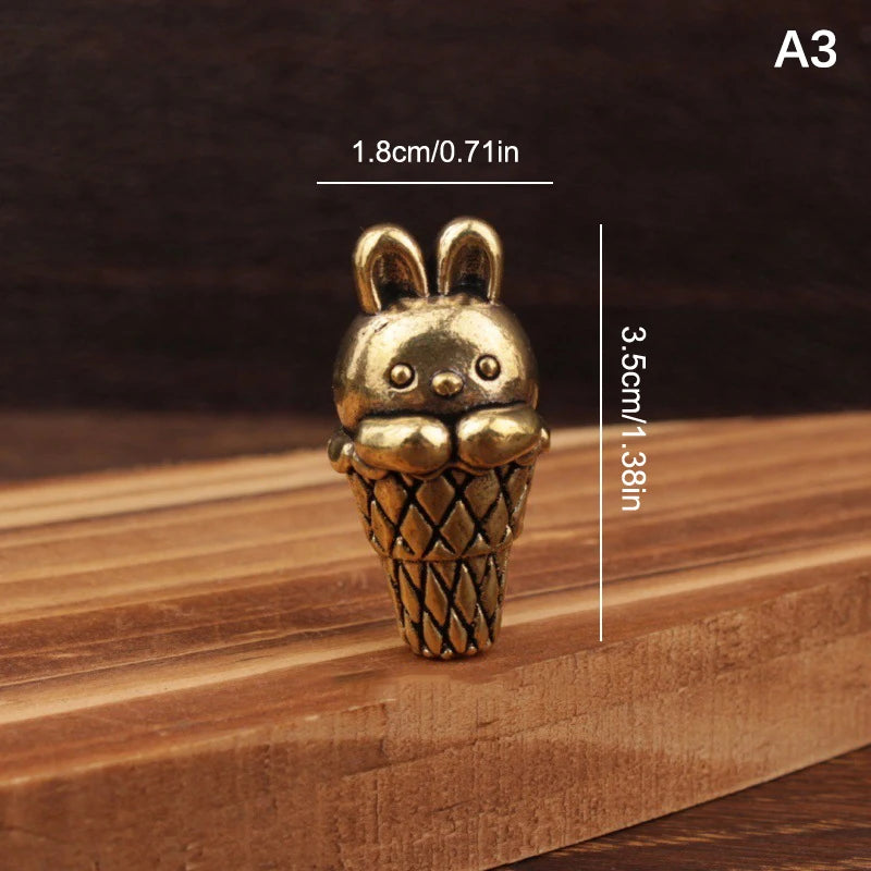 Vintage Brass Rabbit Statue – Feng Shui Figurine & Easter Décor