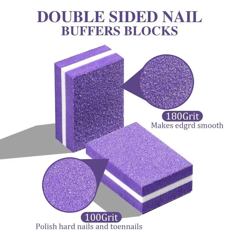 50-Pack Mini Double-Sided Sponge Nail Buffer Blocks | SHXIZMY