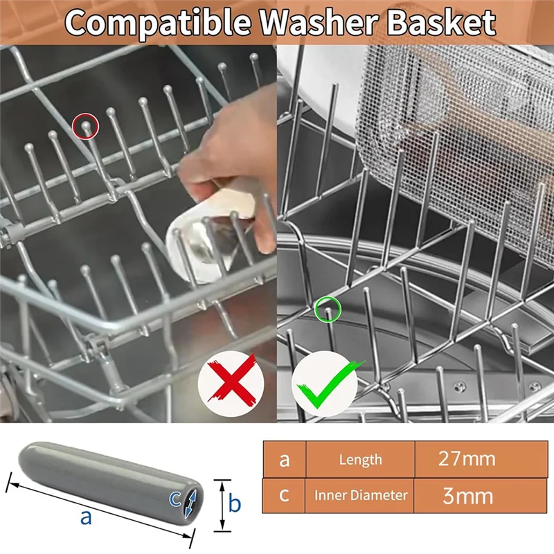 100-Pack Dishwasher Rack Repair Caps – Anti-Rust Tine Tips