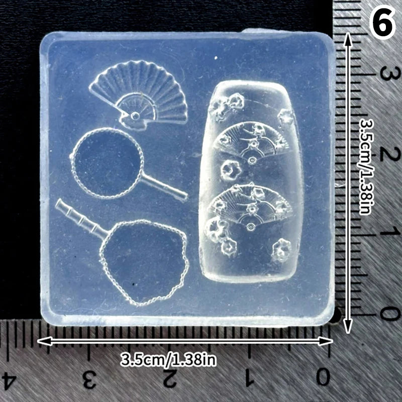 3D Silicone Nail Art Carving Mold – Monstera Leaf & Bird