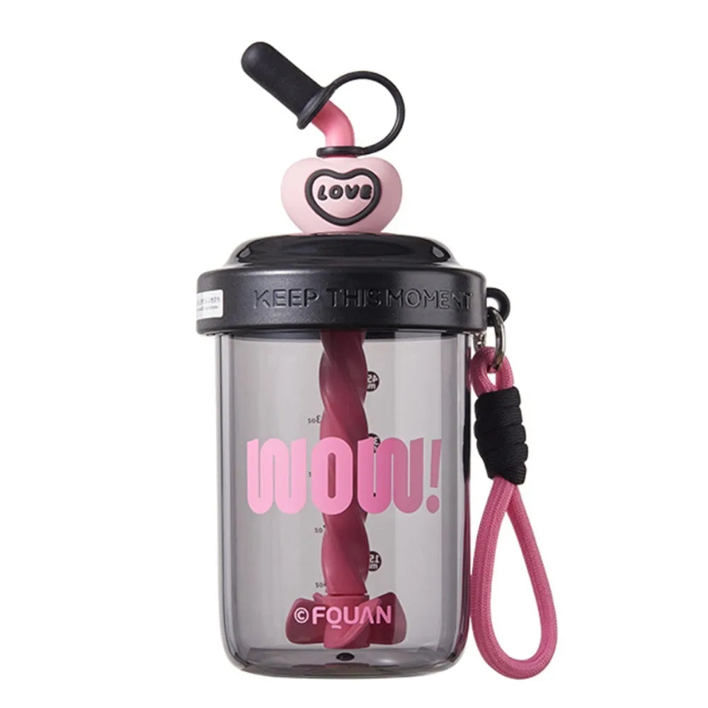 580ML Insulated Shaker Bottle with Straw – Leak-Proof Thermal Cup