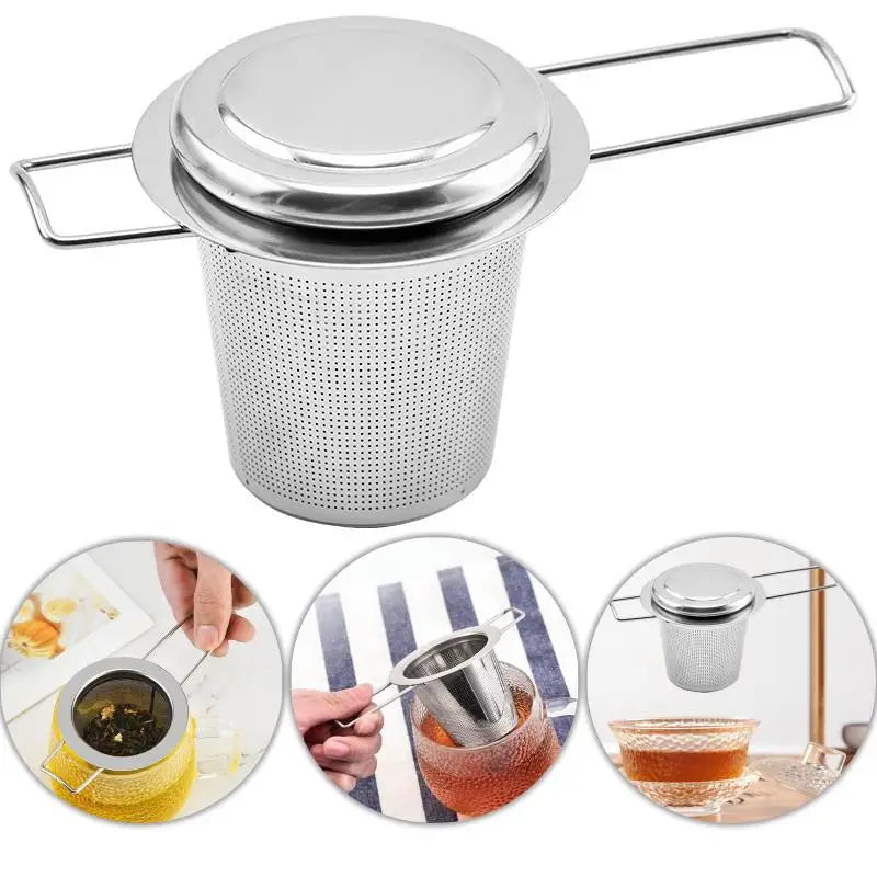 Stainless Steel Mesh Tea Infuser with Lid – Loose Leaf Strainer