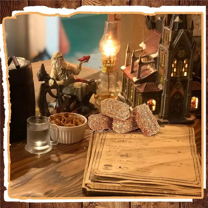 Mini Hay Bales Decor Set of 6 – Rustic Western Party