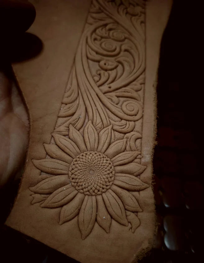 Sunflower 3D Leather Embossing Mold Aluminum 238×56mm