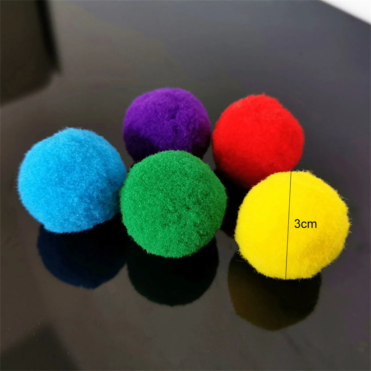 Colorful Plush Pom-Pom Cat Toy Balls – 10/20/30 Pack