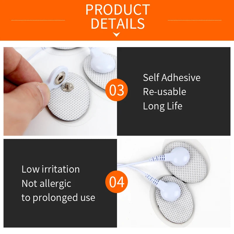EMS TENS Electrode Pads 30/50/100pcs – Reusable Massager Pads