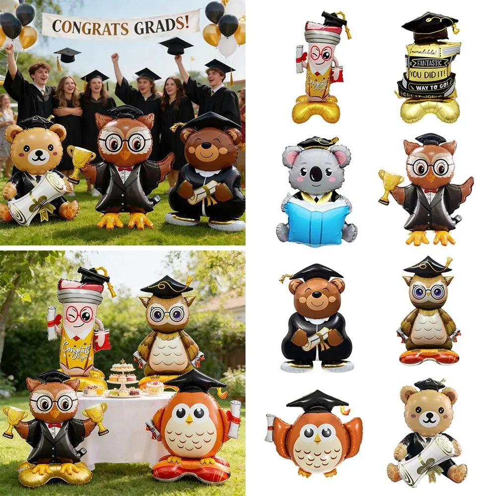 Large Graduation Foil Balloon – Black Gold Bachelor Cap Decor