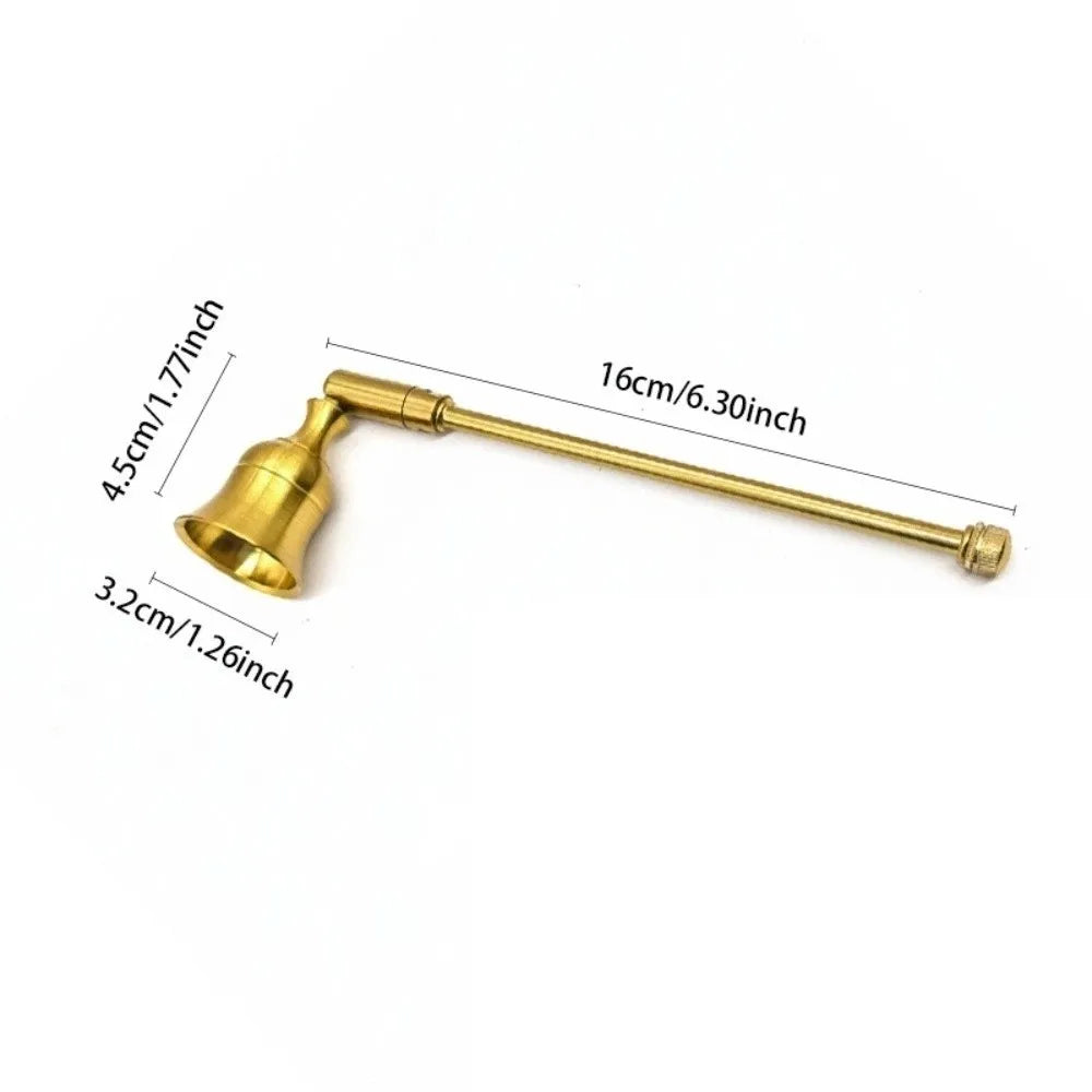 Bell-Shaped Gold Metal Candle Snuffer – Long Handle Elegant