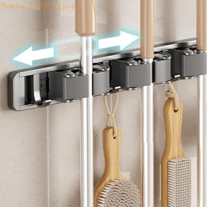 Adhesive Mop & Broom Holder with Adjustable Clamps – VIBE