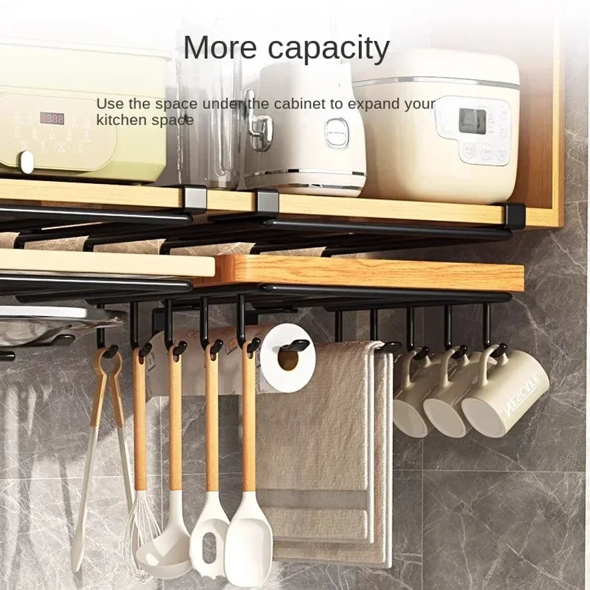 Under Cabinet Hanging Shelf – No-Drill Kitchen Organizer