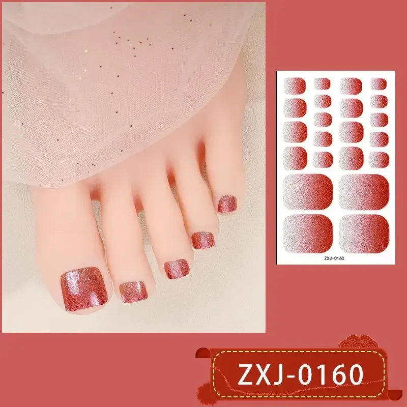 Glitter Self-Adhesive Toe Nail Wraps – Full Cover Shiny Decals