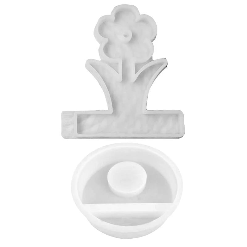 Silicone Flower Holder Mold with Base – DIY Candle & Craft