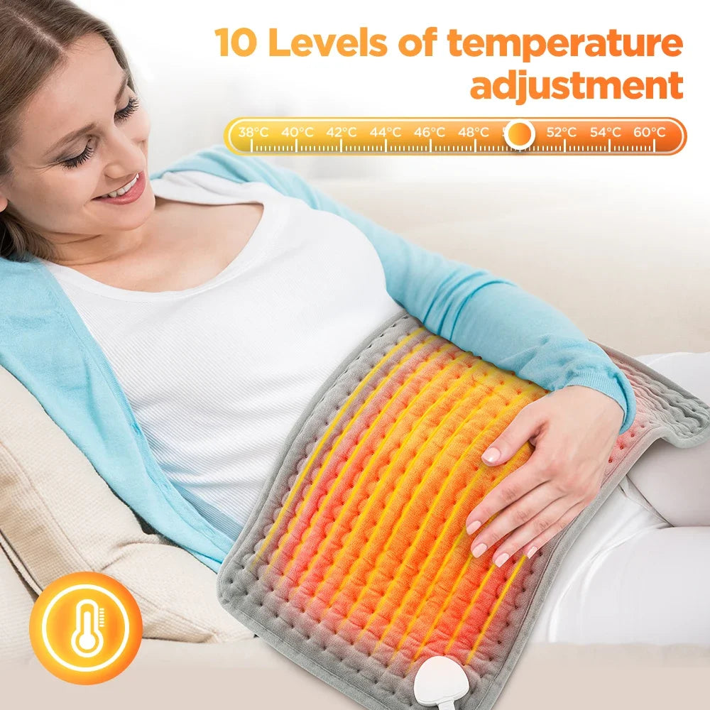 VIBE Electric Heating Pad 10-Level Temp 4-Mode Timer 60×30cm