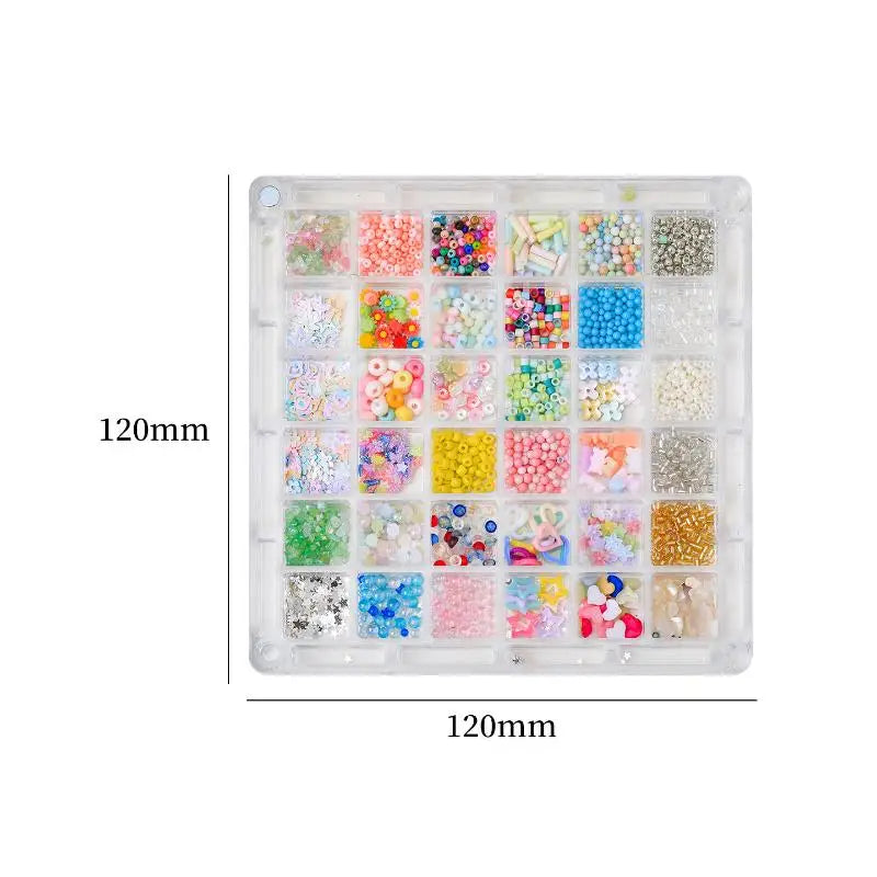 3D Nail Art Resin Beads Flower Decorations – 12/36 Grid Box