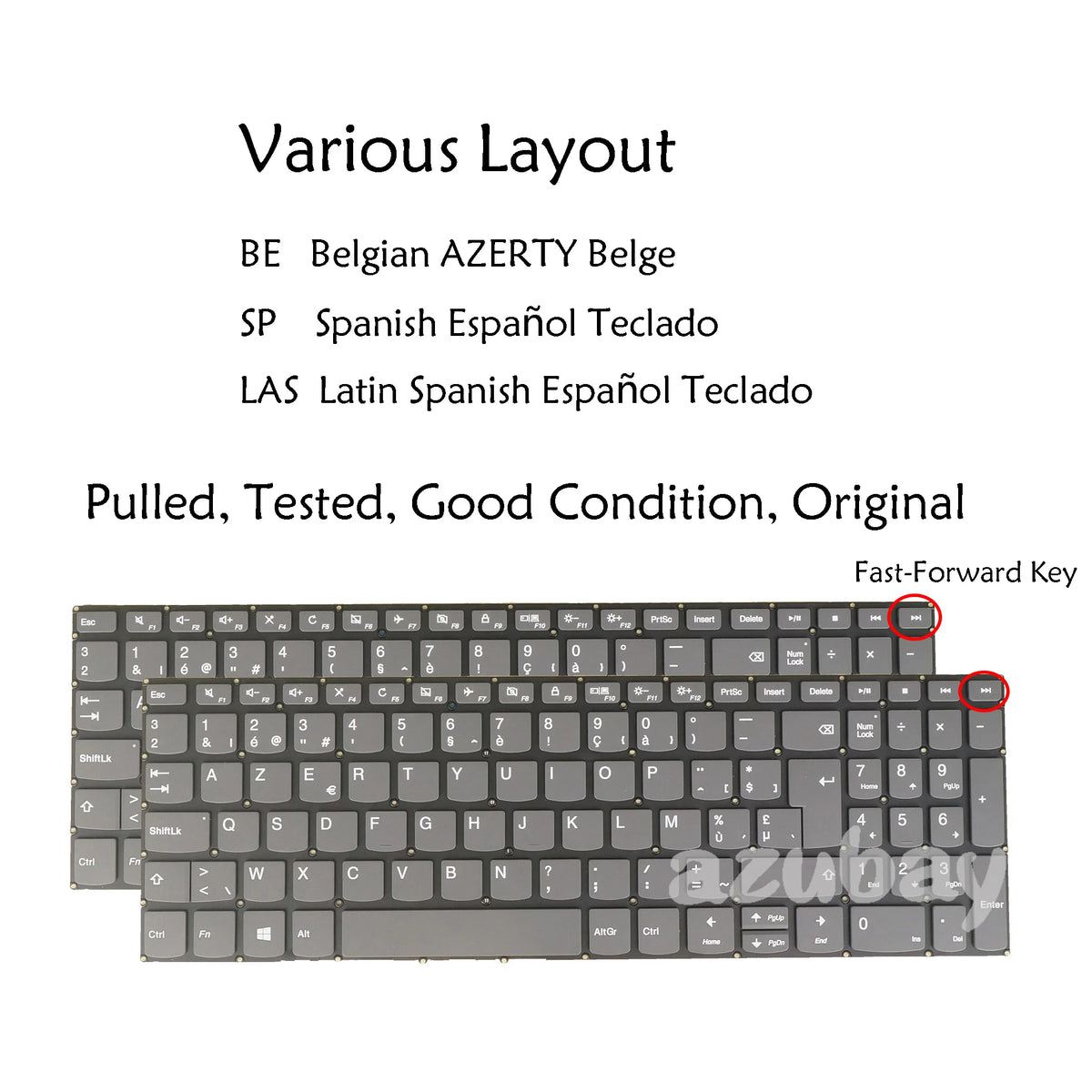 AZERTY Keyboard for Lenovo IdeaPad 3-15 Series – LA/Belgian