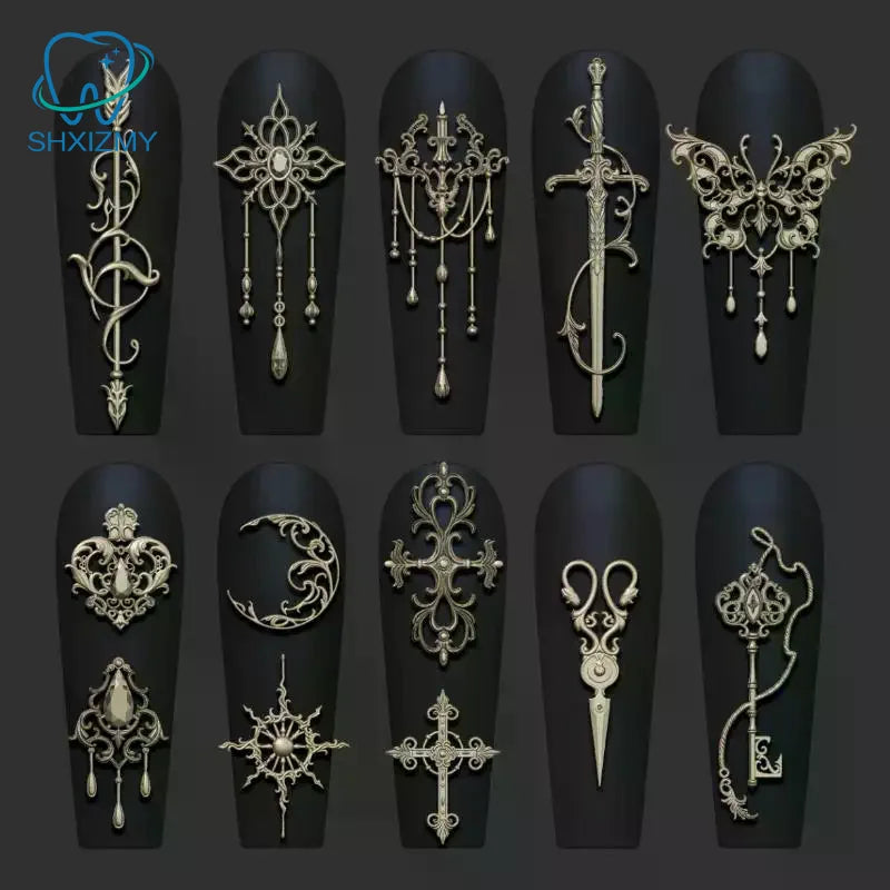 3D Retro Silicone Nail Art Mold – Flowers & Bow Tie Design