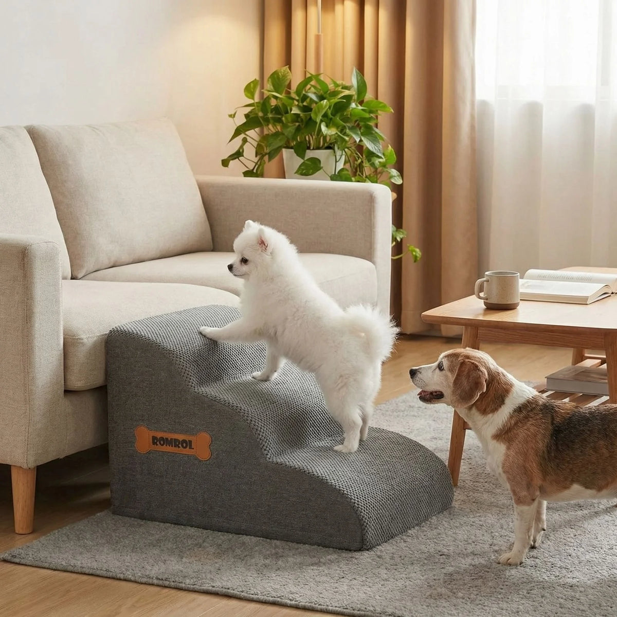 Grey Non-Slip Pet Stair Tread Pads 40x40x30cm Dogs & Cats