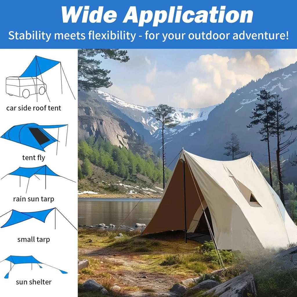 Adjustable Telescopic Tarp Poles – Canopy Awning & Camping