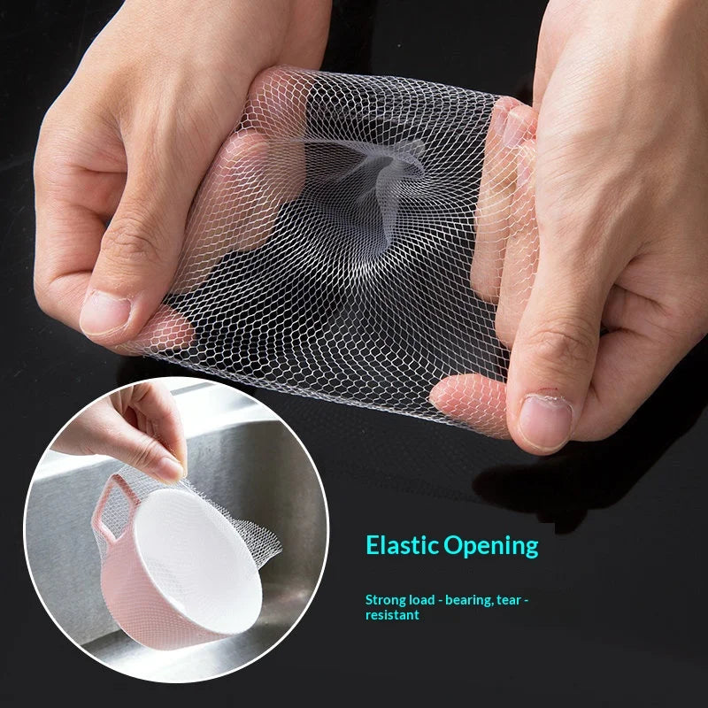 100-Pack Disposable Elastic Sink Drain Filter Mesh Bags