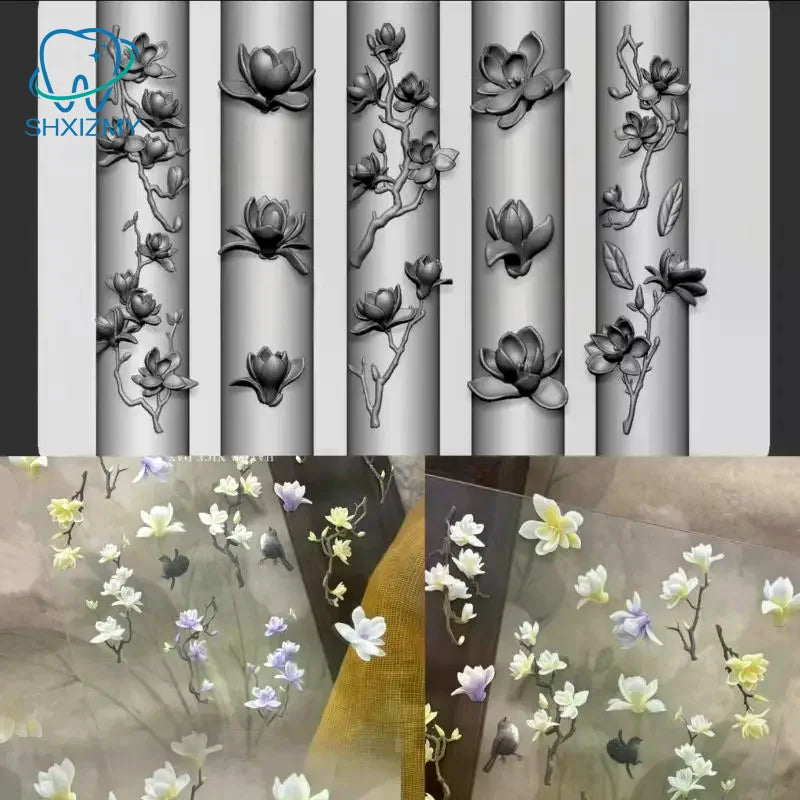 3D Magnolia Silicone Nail Art Mold – DIY Floral Carving Template