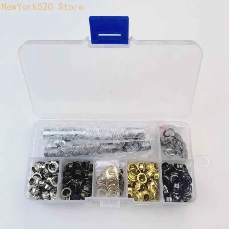 200-Set Multicolor Metal Eyelet Grommets DIY Sewing Kit