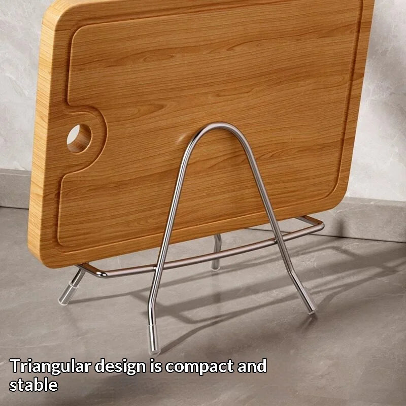 Stainless Steel Pot Lid & Cutting Board Holder Kitchen Rack
