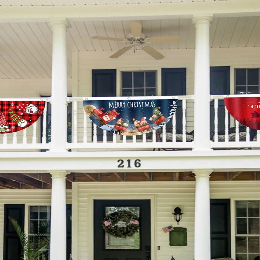 Christmas Snowman Fan Flag – Outdoor Holiday Door Decor