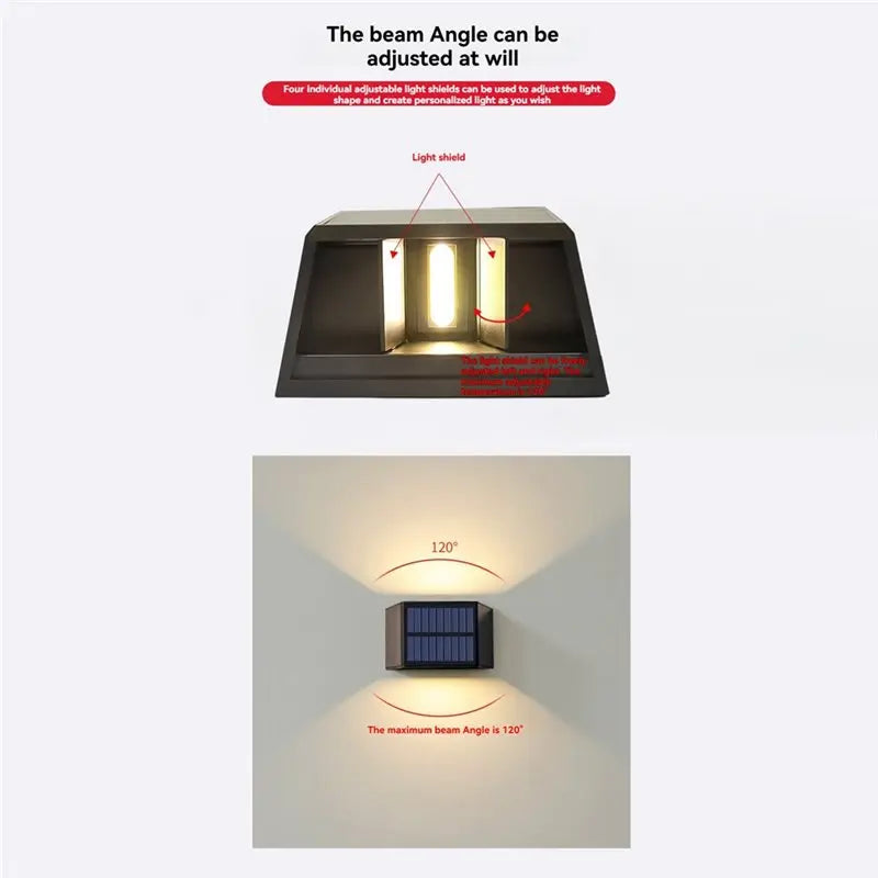 Solar LED Outdoor Wall Sconce – Up Down Garden Patio Light