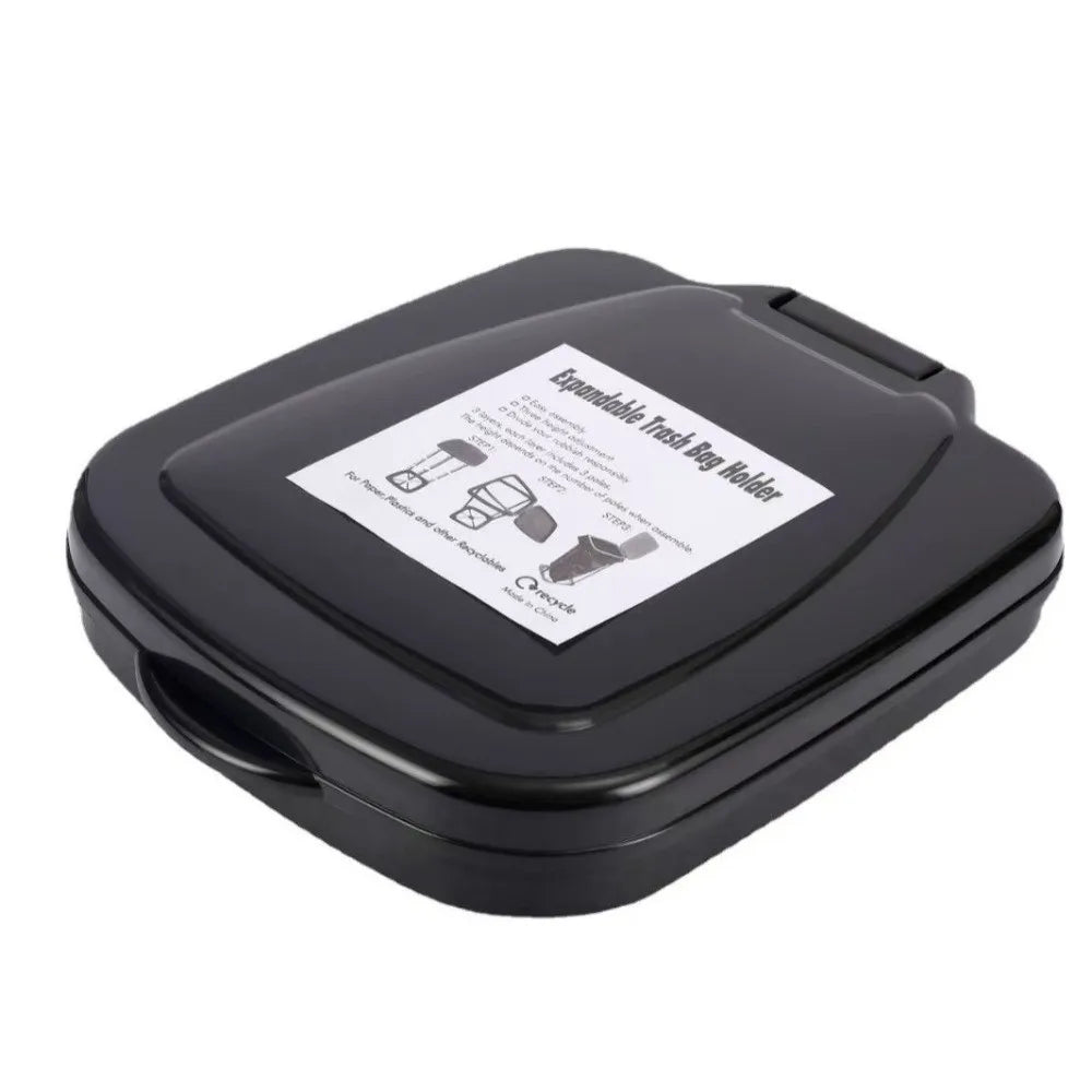 Telescopic Garbage Bag Holder with Lid – Adjustable ABS Rack