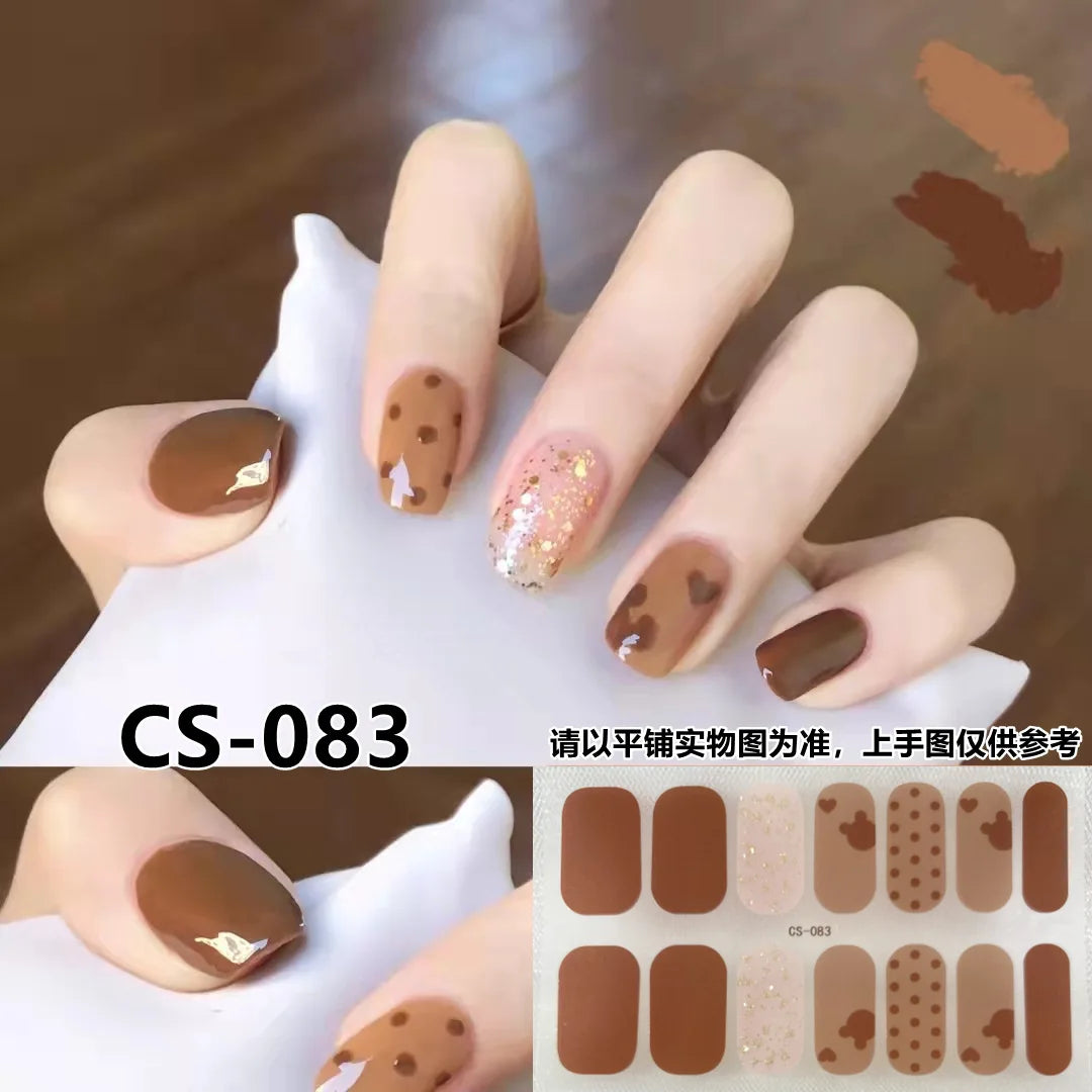 Semi Cured Gel Nail Stickers – Waterproof Self-Adhesive Decals