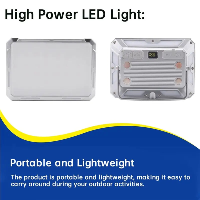 LED Camping Tent Light Rechargeable Waterproof Hanging Lamp