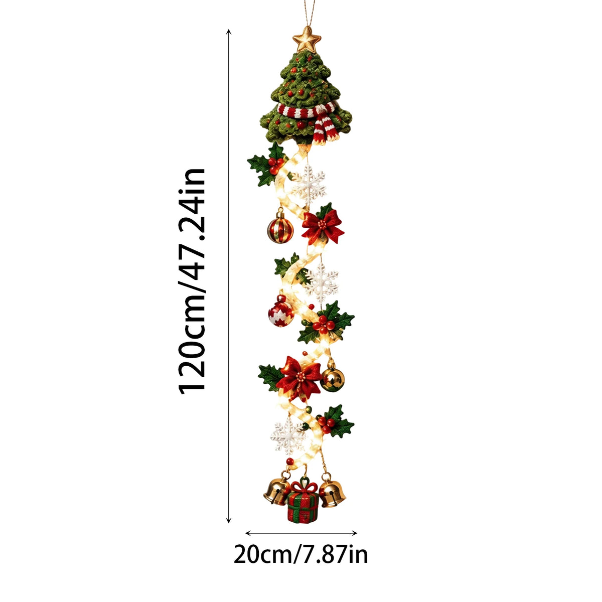 LED Christmas Strip Pendant – Santa Snowman Tree Door Decor