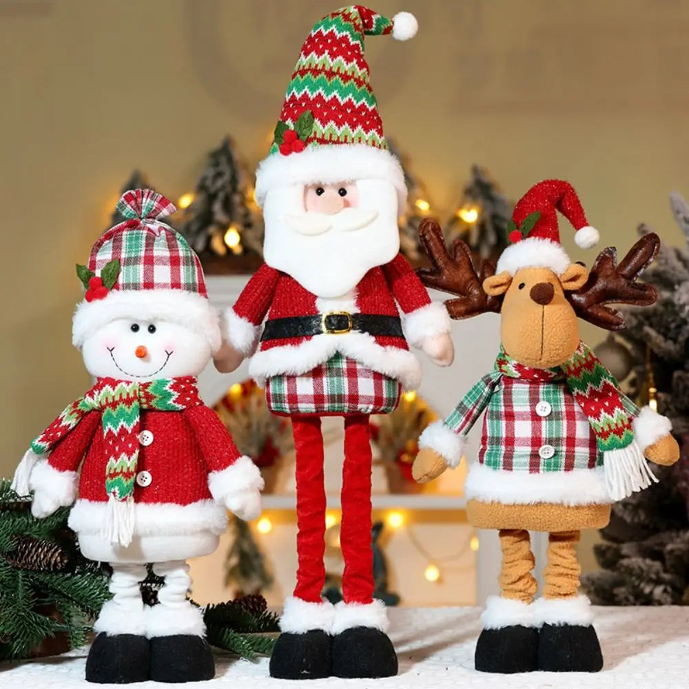 Knitted Christmas Telescopic Doll – Santa Snowman Elk Décor