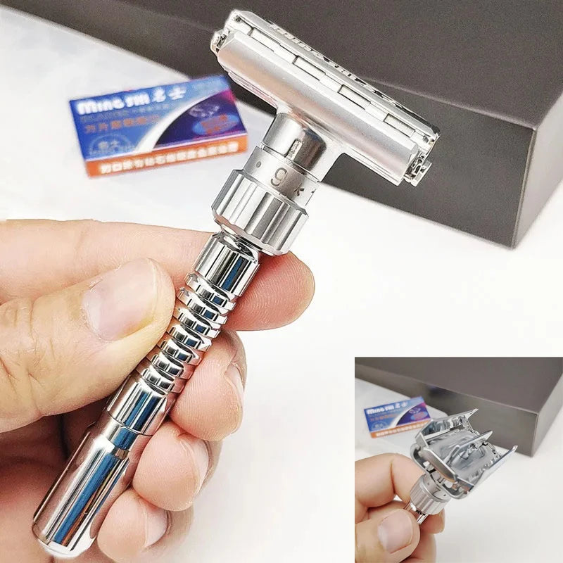 Adjustable Double Edge Safety Razor – Stainless Steel Classic